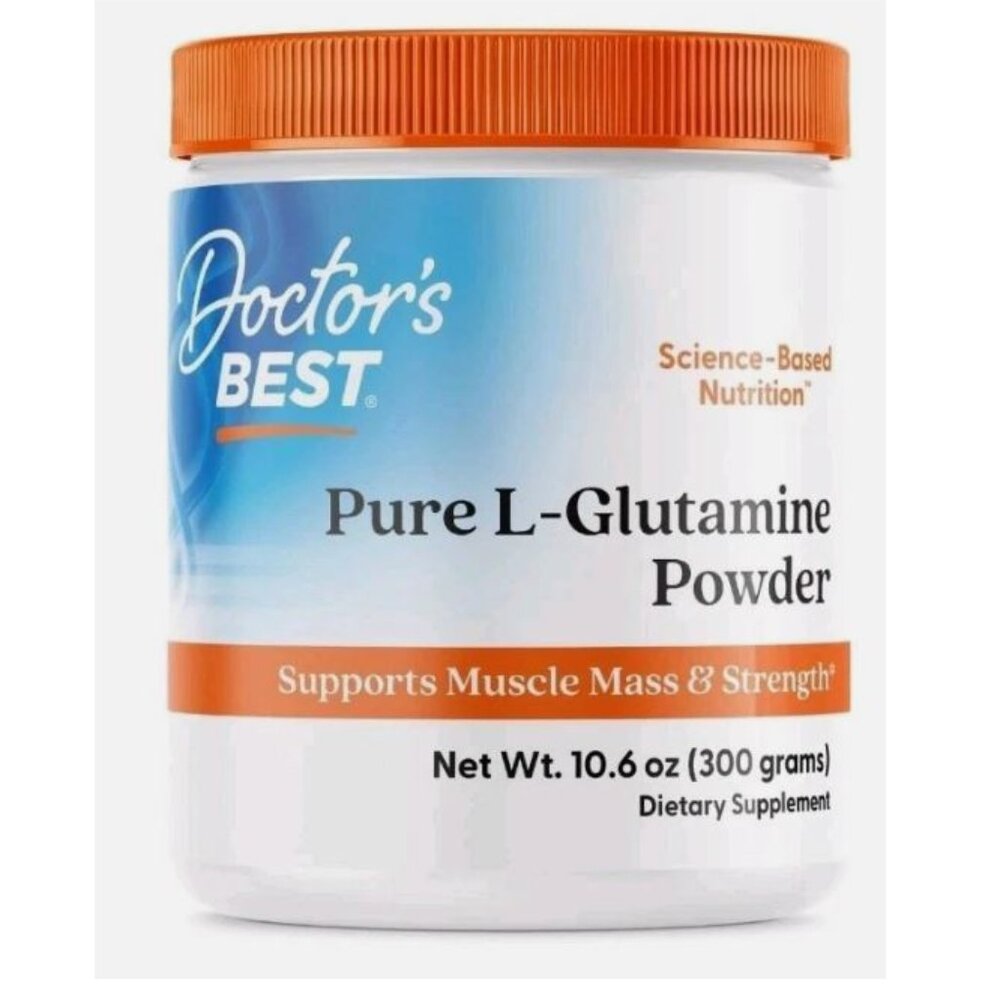 Doctor's Best Pure L-Glutamine Powder, for Muscle Mass, Strength Exp 08/2026